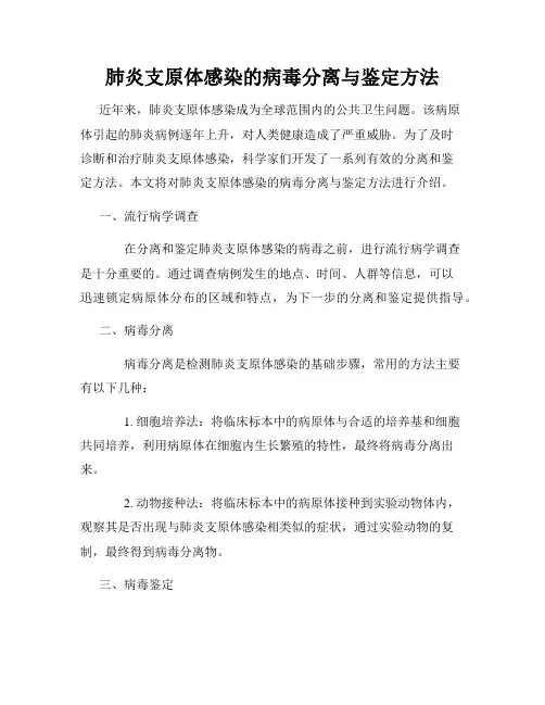 肺炎支原体感染的病毒分离与鉴定方法