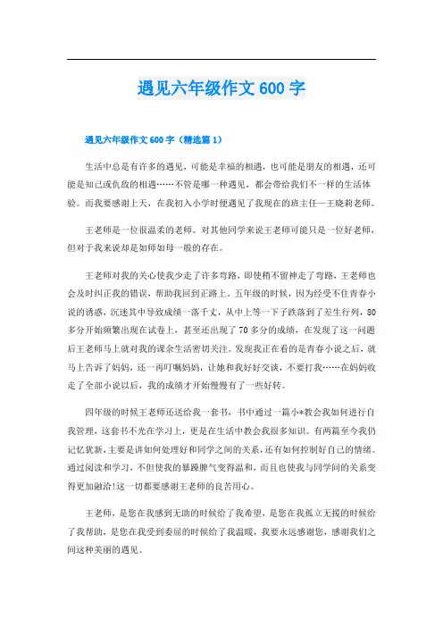遇见六年级作文600字