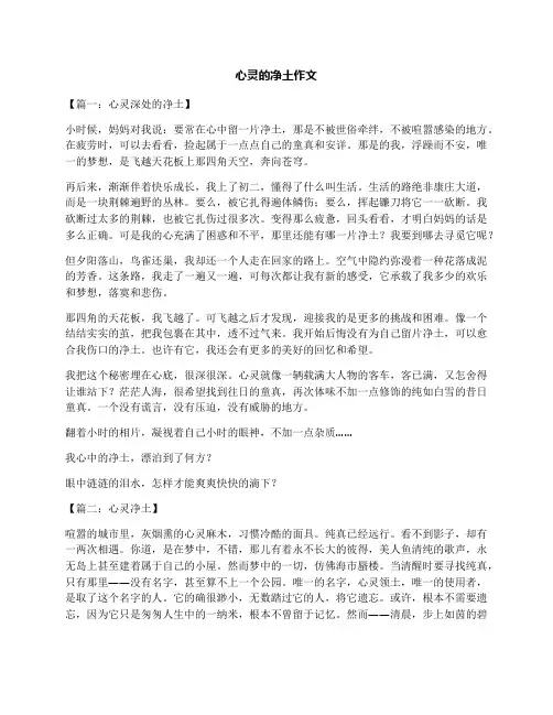 心灵的净土作文