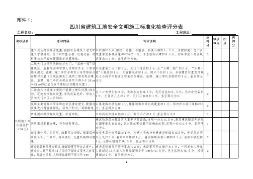 安全文明施工评分表(安监站)