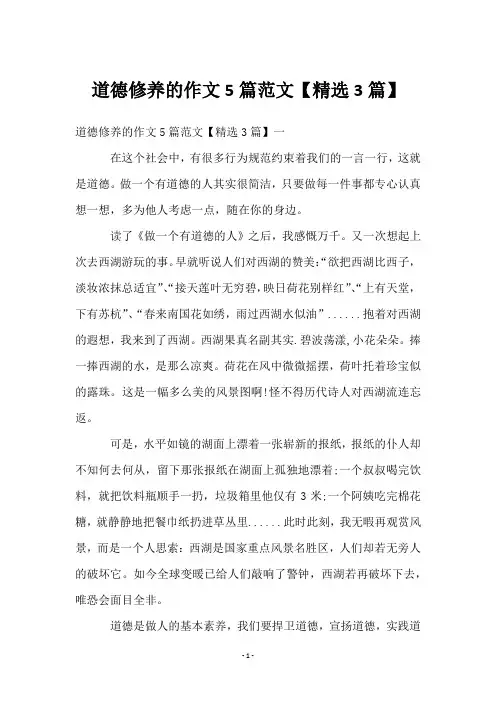 道德修养的作文5篇范文【3篇】