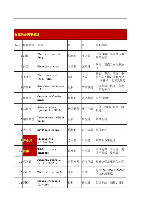 海南大学儋州校区常见植物信息