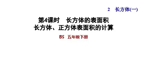 五年级下册数学习题课件-2.4 长方体的表面积 长方体、正方体表面积的计算 北师大版(共18张PPT)(1)