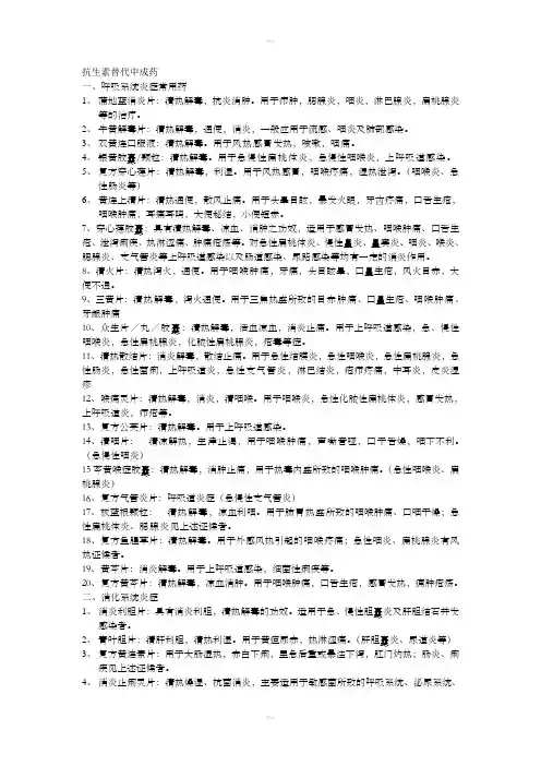 常见的代替抗生素的中成药