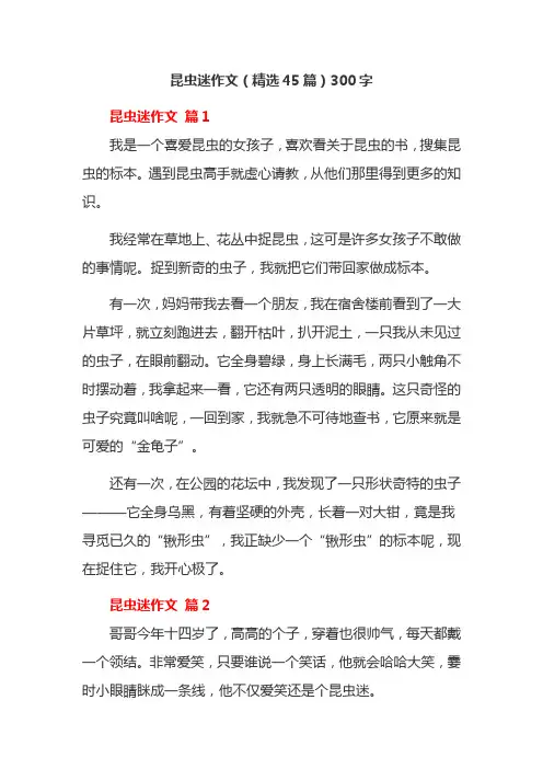 昆虫迷作文(精选45篇)300字