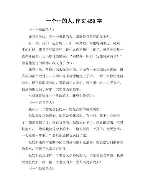 一个…的人,作文450字