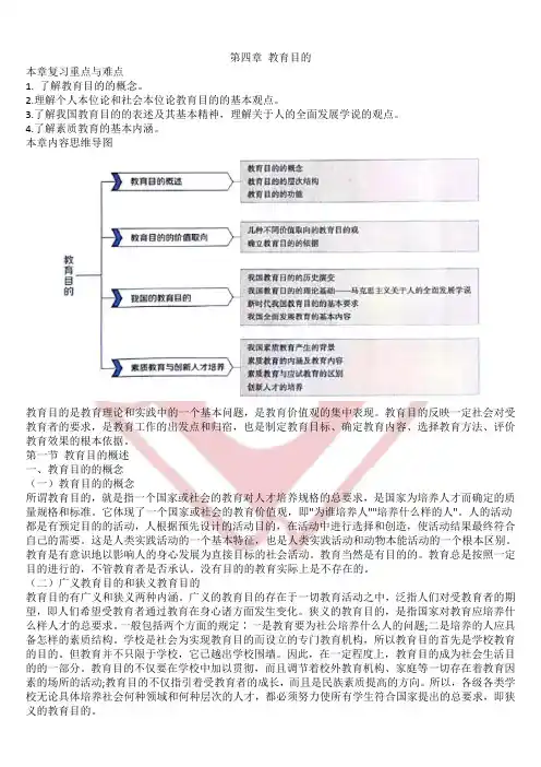 2021年高校版江西省教师招聘考试教育综合基础知识教育学第四章教育目的