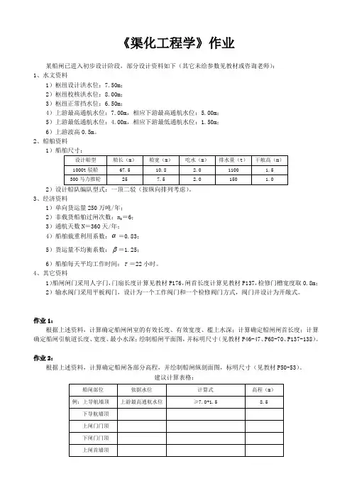 渠化工程学作业及答案.