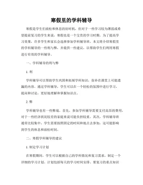寒假里的学科辅导