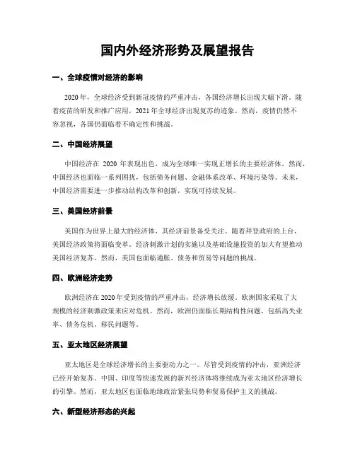 国内外经济形势及展望报告