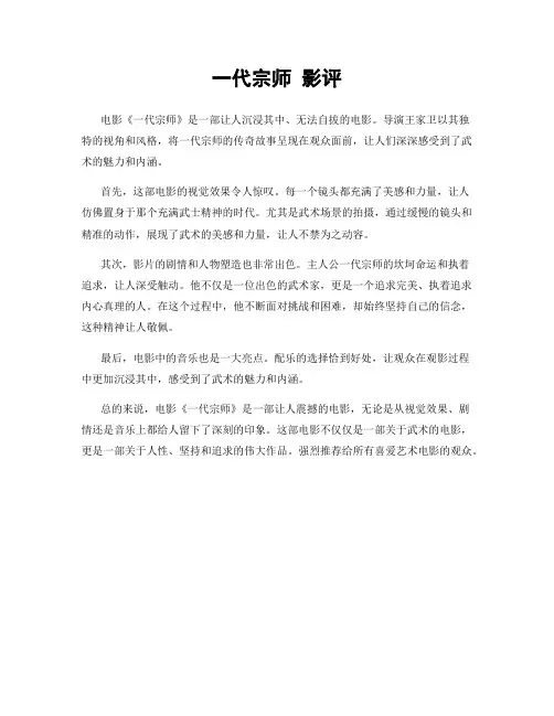 一代宗师 影评