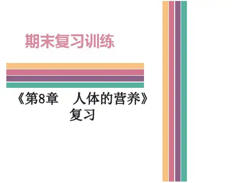 北师大版七年级下册生物 第8章人体的营养 复习与检测课件