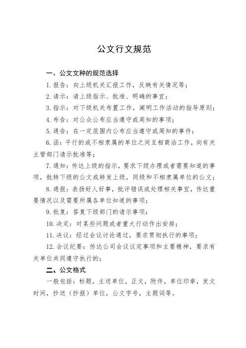 【绝对实用】公文行文规范(按公文格式排版)