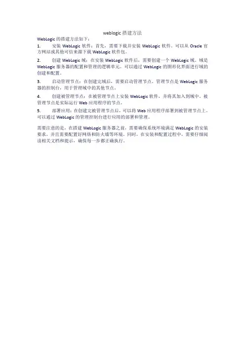 weblogic搭建方法