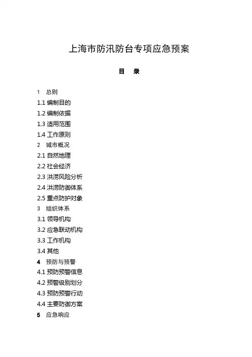 上海市防汛防台专项应急预案