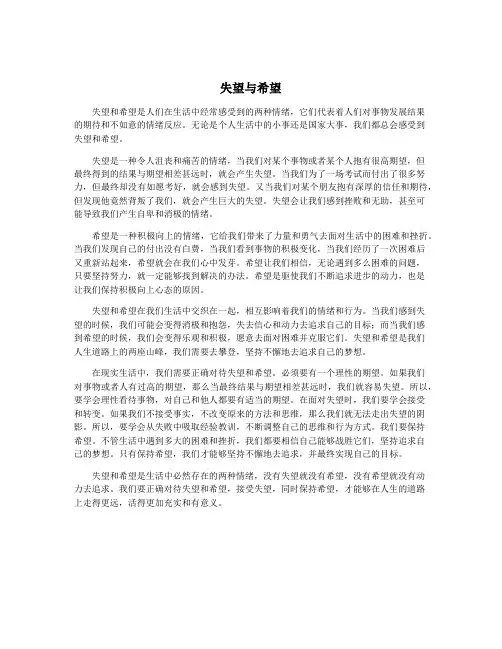 失望与希望