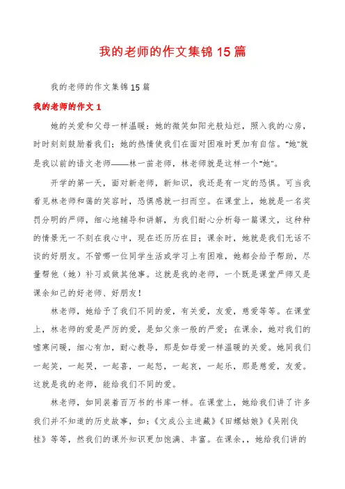 我的老师的作文集锦15篇