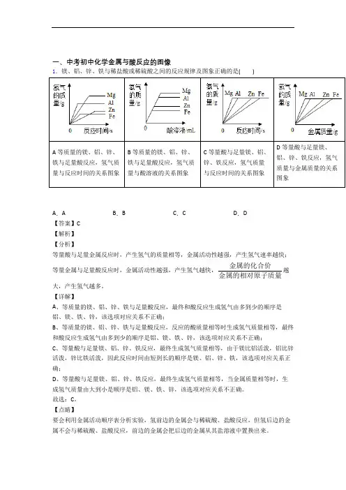 备战中考化学专题题库∶金属与酸反应的图像的综合题含答案解析