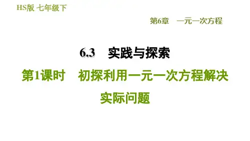 华师版七年级下册数学 第6章 6.3.1  初探利用一元一次方程解决实际问题 习题课件1