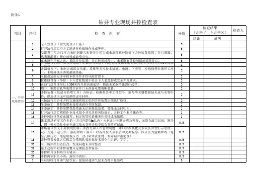 现场井控检查表