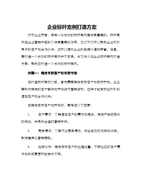 企业标杆案例打造方案
