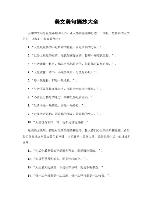 美文美句摘抄大全