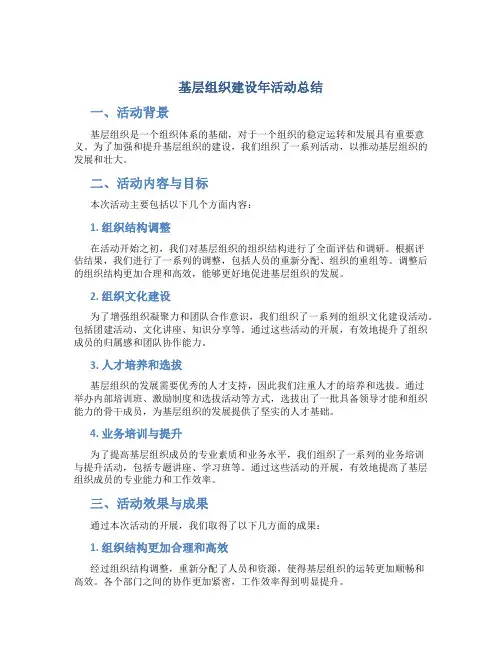 基层组织建设年活动总结