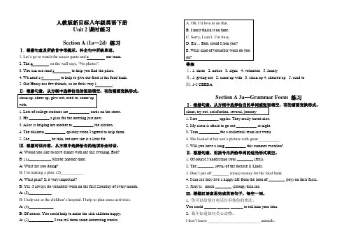 人教版新目标八年级英语下册 Unit 2 课时练习(含答案)