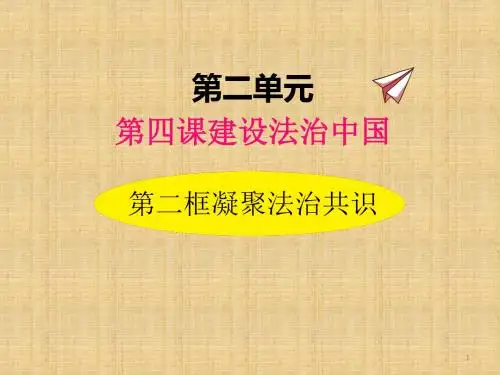 最新部编版道德与法治九年级上册4.2凝聚法治共识精品课件