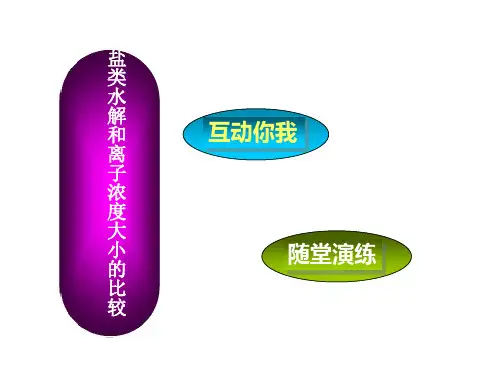 盐类水解和离子浓度大小的比较