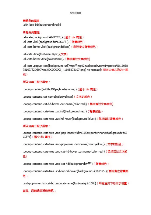 淘宝(导航条css代码)