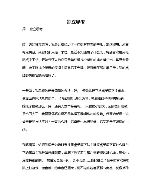 作文《独立思考》 3