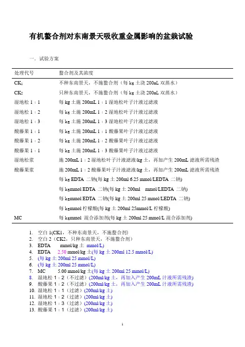 第一次盆栽试验