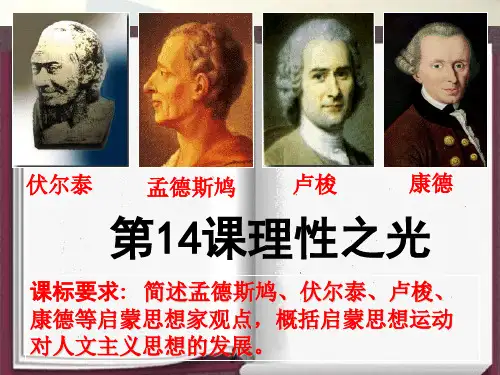 岳麓版高中历史必修3 第三单元第14课理性之光  课件(共27张PPT)
