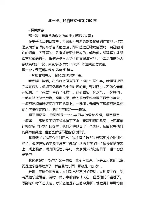 那一次，我真感动作文700字