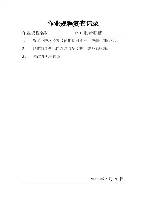 1301作业规程复查记录