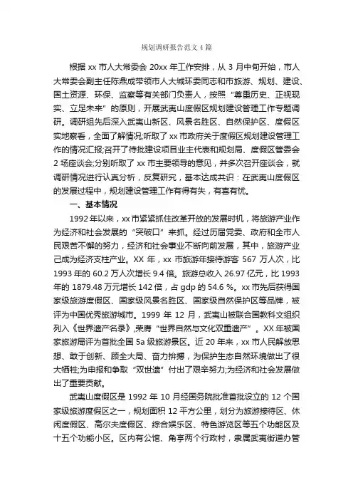 规划调研报告范文4篇_调研报告_