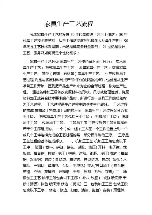 (完整版)家具生产工艺流程