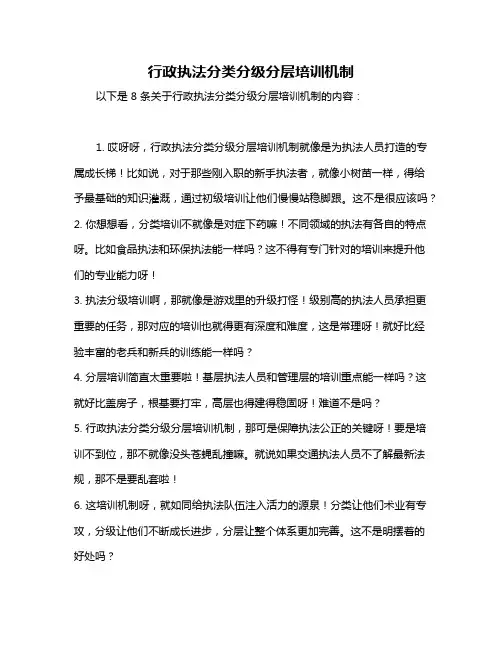 行政执法分类分级分层培训机制