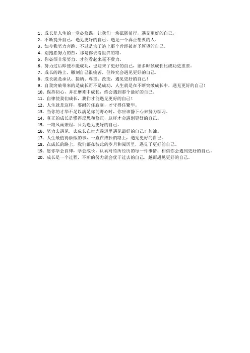 遇见更好的自己励志语录