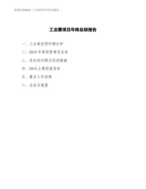 工业萘项目年终总结报告
