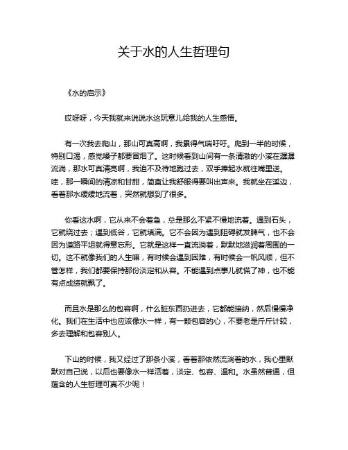关于水的人生哲理句