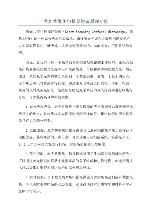 激光共聚焦扫描显微镜原理功能