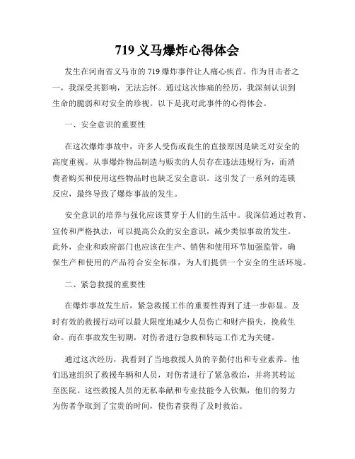 719义马爆炸心得体会