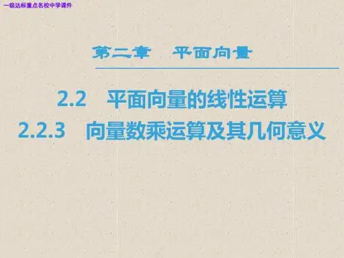 高中数学第二章平面向量2.2平面向量的线性运算2.2.3向量数乘运算及其几何意义课件新人教A版必修