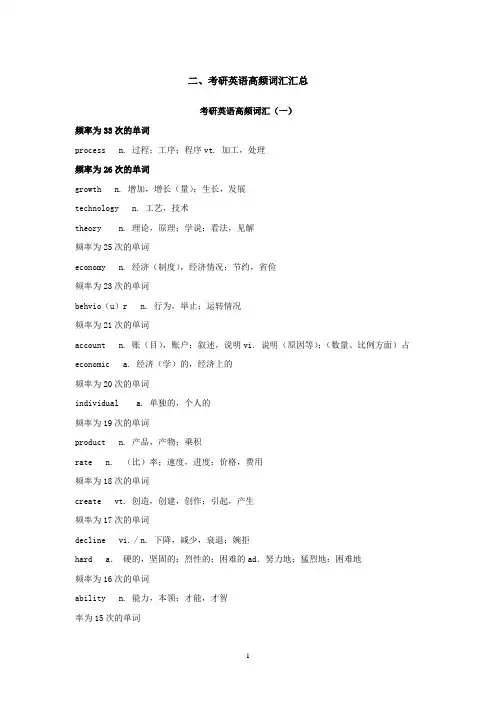 考研高频词汇