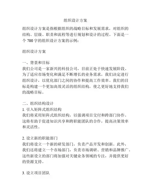 组织设计方案