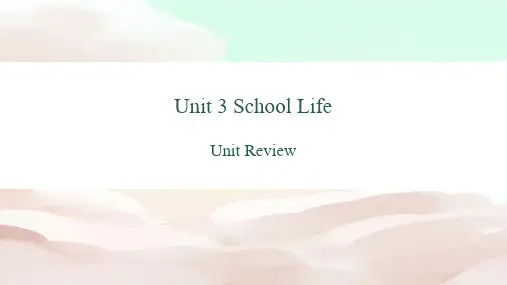 Unit 3 Review 课件冀教版英语七年级下册