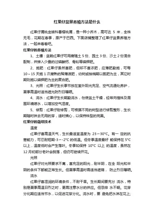 红果仔盆景养殖方法是什么