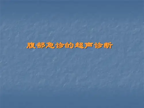 腹部急诊的超声诊断PPT课件